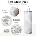 TOGETRUE Plastic Bag Holder, Mesh Grocery Bag Holder Hanging Storage Bag Dispenser (White 2 Packs) - color: White 2 Packs