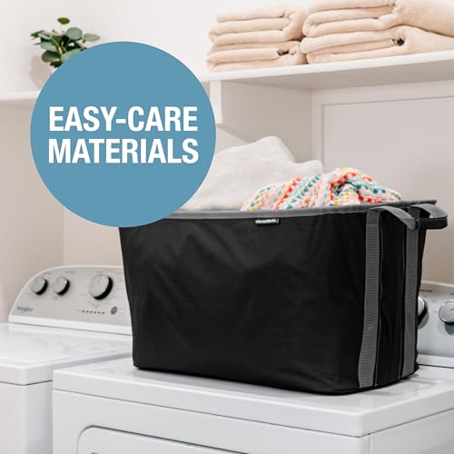 CleverMade Collapsible Laundry Basket 2 Pack – 60L (16 Gal) Foldable Clothes Hamper with Reinforced Handles, Space Saving Fabric Laundry Bin, Holds 55 lbs, Flat Folding for Home & Travel - Black - color: Black Gray