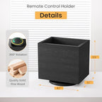 360° Rotation Remote Control Holder, Wooden TV Controller Holder, Remote Holder for Pen, Phone, Universal Remote Caddy for Table Home Office School (Black) - color: Black - 1slot