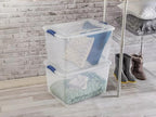 (2pack) 66 Quart Clear Plastic Storage Bins with Latch Lid, Extra Large Stackable Storage Containers for Home Organization, Heavy-Duty Plastic Storage Totes for Clothes, Blankets, Seasonal Items - size: 24" x 16" x 13