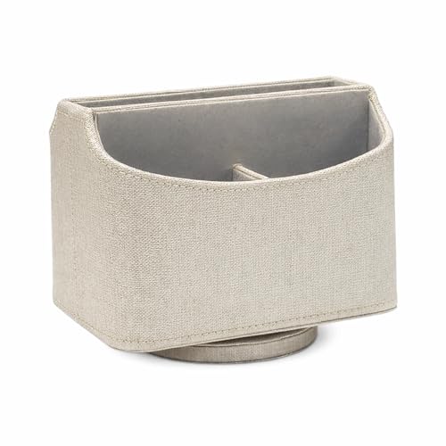 UnionBasic Rotating Desk Organizer, 360 Desk Spinning Caddy, Desktop TV Guide/Mail/Media/Remote Controller Holder Organizer, Beige - color: Beige