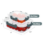 KOMUEE 10 Pack Glass Food Storage Containers, Meal Prep Containers with Lids, Airtight Glass Lunch Boxes, Freezer, Oven, and Microwave Safe - color: Gray