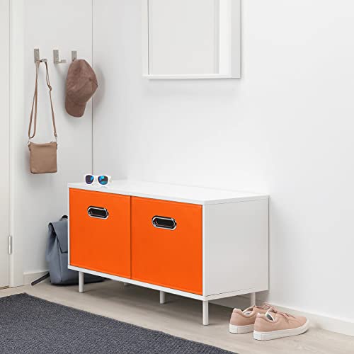 Black Fabric Cubby Storage Bins,13x13x13 Inches ,Cube Organizer Bin Foldable Storage Boxes with Dual Handles Fabric Organizer Box and collapsible Storage basket,Set of 6,Orange - color: Orange, size: 6 Pack