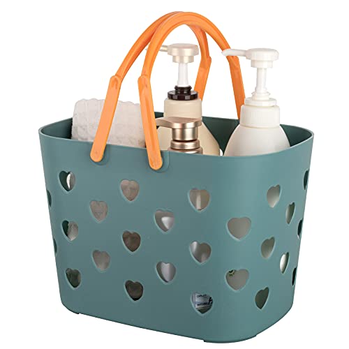 Anyoifax Portable Shower Caddy Tote Plastic Storage Basket with Handle Box Organizer Bin for Bathroom, Pantry, Kitchen, College Dorm, Garage - Blue - color: Blue, size: 1 Pack