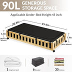 Gashell 2 Pack Bamboo Under Bed Storage with Wheels, 39”x20”x7.8” Lager Under Bed Storage Containers (Natural) - color: Natural