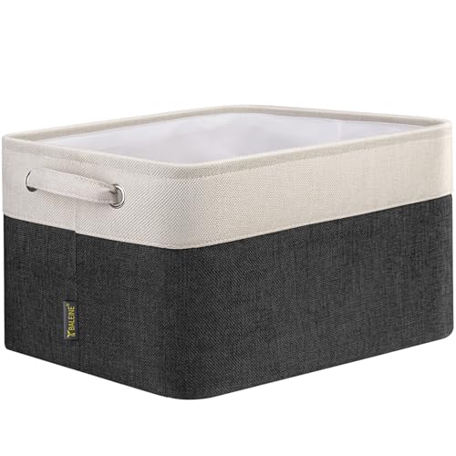 BALEINE 1 Pack Fabric Closet Storage Bins for Shelves, Linen Closet Organizers and Storage, Decorative Baskets for Organizing, Shelf, Clothes, Home, Office (Black, 15''x11''x9.5'') - color: Black, size: 1PCS/Large-15x11x9.5