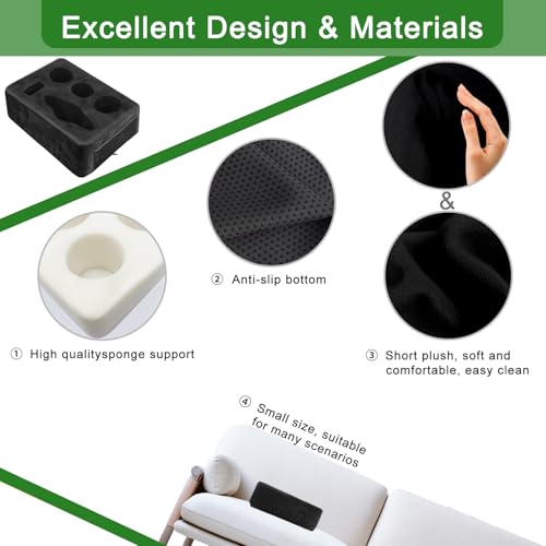 Couch Bed Cup Holder Pillow, Nisdoing 5 Hole Couch Drink Holder! Keep Drinks Hand Side and KeepTemp, Prevent Spills and Use Anywhere.Cup Holder for Couch, Bed,Camping,RV,Car,Beach.Black - color: Black