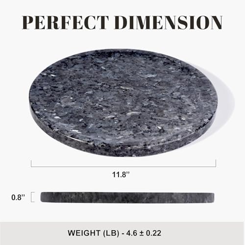 Karibiber Natural Marble Tray, 11.8in Serving Tray for Fruit, Round Decorative Vanity Stone Plate for Jewelry&Key, Quality Storage Dish for Kitchen Coffee Table and Bathroom Desktop, Blue Pearl - color: Blue Pearl