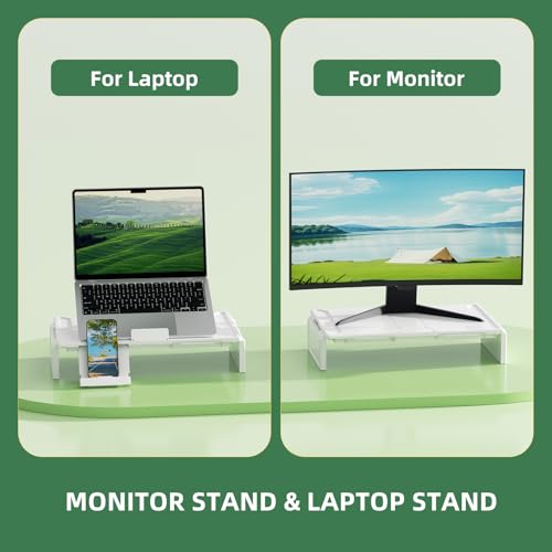 Heymaster Ergonomic Monitor Stand Riser, Laptop Stand Foldable Muti-Angle Adjustable Portable Foldable Stand with Heat-Vent Compatible with MacBook, Air, Pro, Surface Laptop (9-17 inches) (White) - color: White