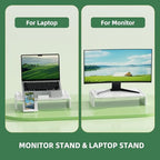 Heymaster Ergonomic Monitor Stand Riser, Laptop Stand Foldable Muti-Angle Adjustable Portable Foldable Stand with Heat-Vent Compatible with MacBook, Air, Pro, Surface Laptop (9-17 inches) (White) - color: White