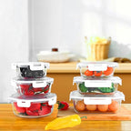 KOMUEE 30 Pieces Glass Food Storage Containers Set, Glass Meal Prep Containers Set with Snap Locking Lids, Airtight Glass lunch Containers, Microwave, Oven, Freezer & Dishwasher,White - color: White