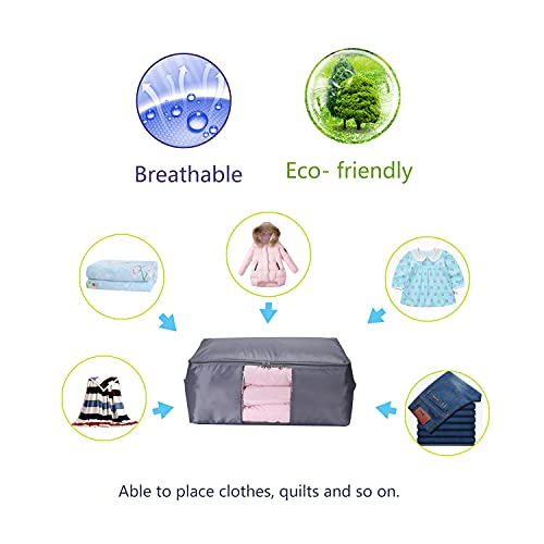 Comforter Storage Bags Pack of 2,Pillow Beddings/Blanket Clothes Organizer Storage Containers with Zippers,Breathable and Moistureproof(Grey 2pcs, XXL) - color: Grey 2pcs, size: XXL