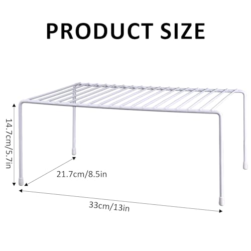 4-Pack Medium (13x8.5inch) Kitchen Organizer Rack, Kitchen Shelves for Spice Organization for Cabinet, Pantry Organizers and Storage, Spice Rack, Desk Organizer, White - size: Non-Expandable Medium