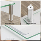Hemudu Dual Monitor Stand -Adjustable Length and Angle Dual Monitor Riser, Desktop Organizer for PC, Computer, Laptop (Clear)