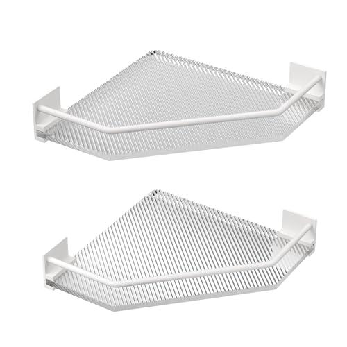 Acrylic Corner Bathroom Counter Organizer - 2 Tier Countertop Storage Shelves for Dresser, Kitchen, Laundry, Dorm Room (White) - color: White, size: Right Angle Corner