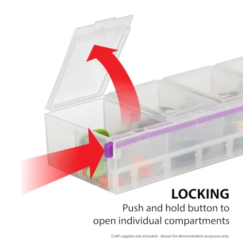 Craft Mates Bead Organizer and Plastic Storage Containers for Crafts, Buttons, Pins and More, 7 Locking Compartments (3XL) - style: 7 Locking Compartments (3XL)