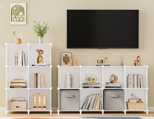 HOMIDEC Closet Organizers and Storage, 16 Cube Storage Organizer, Closet Organizer Bookshelf Cubes Shelves for Clothes, Bedroom, Kids Room, Bathroom, Wardrobe, Garment Racks, White - color: White, size: X-Large