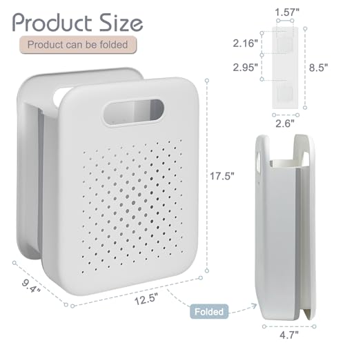 Goderewild Large Collapsible Laundry Basket, Space-Saving Wall-Mounted Hamper Organizer for Home, Dorms, RVs, Measures 13" x 9.5" x 17.5" In - size: L - 13”×17.5”(h)