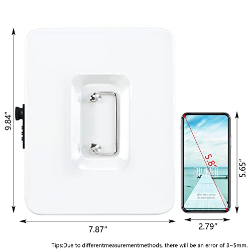 KYODOLED Large Cash Box with Combination Lock,Safe Metal Box for Money, Storage Lock Box with Money Tray,9.84"x 7.87"x 3.54" White Large - color: White, size: Large