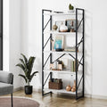 Shintenchi 5 Tiers Bookshelf, Classically Tall Bookcase Shelf,Industrial Book Rack,Modern Book Holder in Bedroom/Living Room/Office, Storage Rack Shelves for Books/Movies,11.8" Dx23.6 Wx62.2 H,White - color: White
