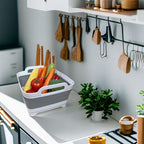GIMWA Collapsible Wash Basin with Drain Plug - 2.4 Gallon Foldable Kitchen Sink for Baby Bottles, RV Camping, Space-Saving Dish Tub (Gray) - color: Gray