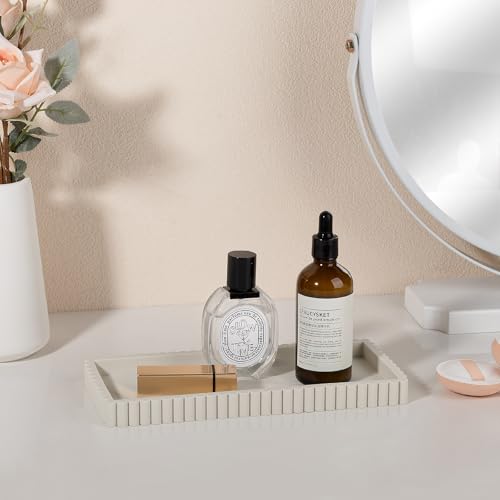 Silicone Bathroom Tray Small Vanity Organizer Rectangle Sink Caddy Sponge Holder Kitchen Counter Decor for Dish Soap, Perfume, Candle, Beige - color: Beige