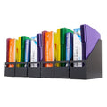 IRIS USA Metal Magazine File Holders, 6 Pack, For Letter/Legal File, Durable Vertical Desktop File Paper Organizer, File Storage Box Stand Rack for Document Notebook Binder Home Work Office, Black - style: Black L - 6 Pack