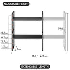 2Pack 16.5-27’’L Expandable Cabinet Shelf Organizers, Stackable Metal Shelves Extender for Kitchen Countertop Storage, Adjustable Spices Shelves Rack Stand for Cupboard Pantry, Black - size: 2Pack-Common-8''Wx(16.5-27'')Lx9.6''H-Black
