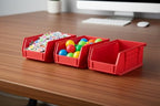 Hudson Exchange 7-1/2" x 4" x 3" (12 Pack) Plastic Stackable Storage Bin and Hanging Container, Red - color: Red, size: 12 Pack