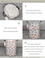 Round Waterproof Laundry Basket,Foldable Storage Basket,Laundry Hampers With Handle,Gift Basket,Suitable for Children's Room and Toy Storage (Butterfly) - color: Butterfly