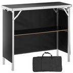 VEVOR Folding Portable Bar Table, Tradeshow Podium Table for Indoor, Outdoor, Party, Picnic, Exhibition, Includes Carrying Case, Storage Shelf and Black Skirt, 38.39" x 15.16" x 34.25" - size: 38.39 INCH