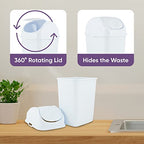 Superio Mini Desktop Trash Can with Swing Top Lid Portable Plastic Garbage Can for Countertop, Desktop, Make up Vanity, Bathroom, Car, Under Sink, Dorm, Compact Waste Bin 5 L 1.25 Gal (2, White) - size: 1.25 Gallon, style: 2 Pack