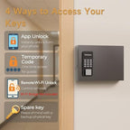 16 Key Lock Box Wall Mount, Smart Key Cabinet, use One Time Password,Fixed Code, Bluetooth, Wi-Fi Remote, Key Unlock, Security Lockbox Organizer for Valets, Hotel, Car, Office Key Management & Storage - size: 16 Key (Smart)