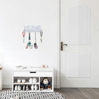 Key Holder Wall Mounted with Screws and Anchors, White Multifunctional Key Hanger with 10 Hooks, Entryway Front Door Kitchen Hallway Garage Office - color: Home-1 White