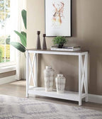 Convenience Concepts Oxford Console Table 39.5" - Sofa Table with Storage Shelf, Transitional Entryway Hall Table for Living Room and Bedroom, Display Foyer Table, Driftwood/White - color: Driftwood/White