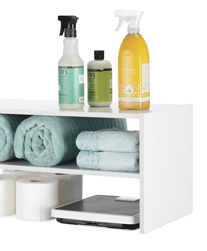 Whitmor Stackable 31" Extra Wide 2-Shelf Storage Organizer, White，2 Pack - color: White, size: 31 INCH X2