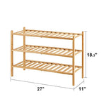 viewcare 3-Tier Free Standing Shoe Racks, Bamboo Wood Shoe Rack for Entryway & Closet, Beautiful | Natural | Functional | Sturdy Shoe Rack - color: Natural Bamboo, size: 3-Tier