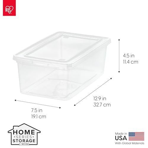 IRIS USA 20-Pack Storage Bins with Lids, 6 Quart, Shoe Boxes Clear Stackable Containers Organize Shoes Closet Shelves, Classroom Organization Teacher Tools, Game Storage - BPA-Free Plastic - size: 6 Qt, style: 20 Pack