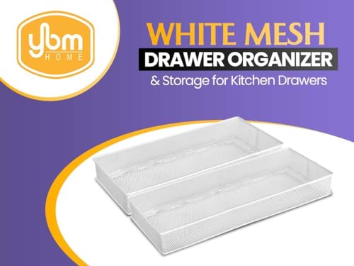 YBM HOME Silver Mesh Drawer Cabinet and or Shelf Organizer Bins, School Supply Holder Office Desktop Organizer Basket (2, 3x12x2 Inch) - size: 3x12x2 Inch