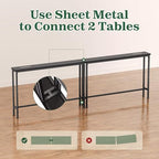 SUPERJARE 78.8 Inch Narrow Console Table with Outlet, Sofa Tables, Behind Couch Table, Long Entryway Tables with Charging Station, for Living Room, Black - color: Black, size: 5.7''D x 78.7''W x 29.7''H