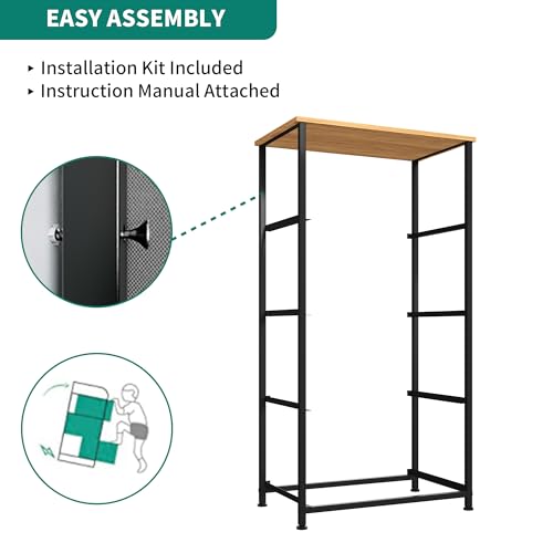 YITAHOME Storage Tower with 4 Drawers - Fabric Dresser, Organizer Unit for Bedroom, Living Room, Closets - Sturdy Steel Frame, Easy Pull Fabric Bins & Wooden Top - color: Cool Dark Grey, style: 4-Drawer