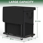 50 Gal(190L) High Grade Large Laundry Basket with Wheels, Rolling Laundry Hamper, Laundry Cart with Metal Frame and Removable Bag Design, Suitable for Laundry Room, Bedroom (Black, 2 Section 190L) - color: Black, size: 2 Section 190L