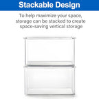 Hudgan 24 Pcs Small Drawer Organizer BinsSet, Stackable Drawer Divider Trays for Makeup Vanity, Bathroom, Office Desk, Straight Sides Tray Perfect for Craft Supplies, Cosmetics