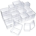 SATINIOR 48 Packs Clear Small Plastic Containers Transparent Storage Box with Hinged Lid for Small Items Crafts Jewelry (3.27x2.13x1.02 Inches) - size: 3.27 x 2.13 x 1.02 in