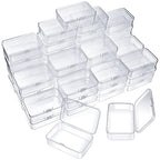 SATINIOR 48 Packs Clear Small Plastic Containers Transparent Storage Box with Hinged Lid for Small Items Crafts Jewelry (3.27x2.13x1.02 Inches) - size: 3.27 x 2.13 x 1.02 in