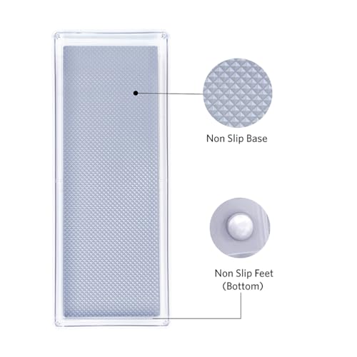 Glad Drawer Organizer Bin, 15x6 - Heavy Duty Clear Plastic Storage Tray for Junk Drawers, Kitchen Utensils, Bathroom Vanity, and Organizing Pantry - BPA Free, Food Safe, Non Slip - size: 15x6