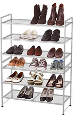 Simple Houseware 3-Tier Stackable Mesh Shoe Rack, Silver - color: Silver, style: Mesh Panel