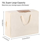 YGEOMER Blanket Storage Bags, Canvas Foldable Closet Organizers Containers with Reinforced Handle for Dorm Bedroom Closet Clothing Comforters Pillows Toys, 2 Pack