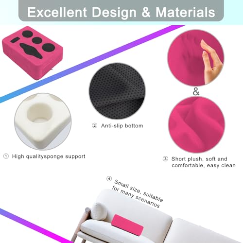 Couch Bed Cup Holder Pillow, Nisdoing 5 Hole Couch Drink Holder! Keep Drinks Hand Side and KeepTemp, Prevent Spills and Use Anywhere. Cup Holder for Couch, Bed,Camping,RV,Car,Beach.Pink - color: Pink