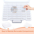 Bluedale 2 Pack 48 Grids Large Plastic Organizer Box with Adjustable Dividers, Beads Storage Containers Compartment Tackle Box Case for Crafts Hobby Small Parts Fishing Seeds Jewelry (Transparent) - size: Transparent-2P